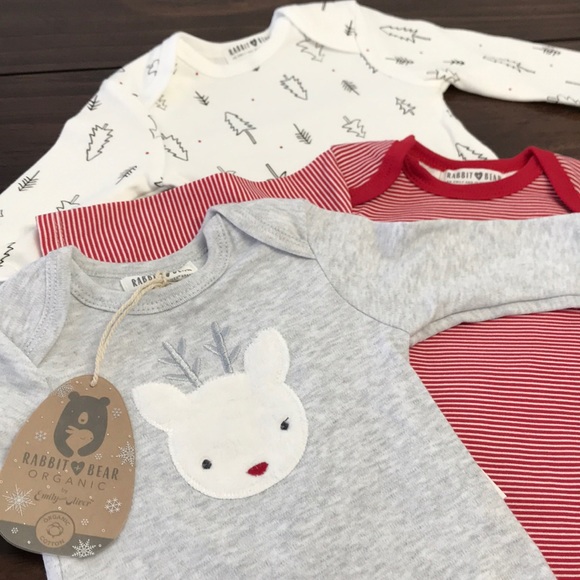 rabbit bear organic onesies